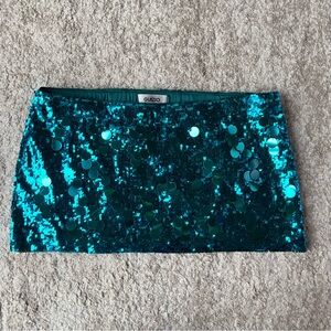 Guizio Low Rise Paillette Sequin Skirt